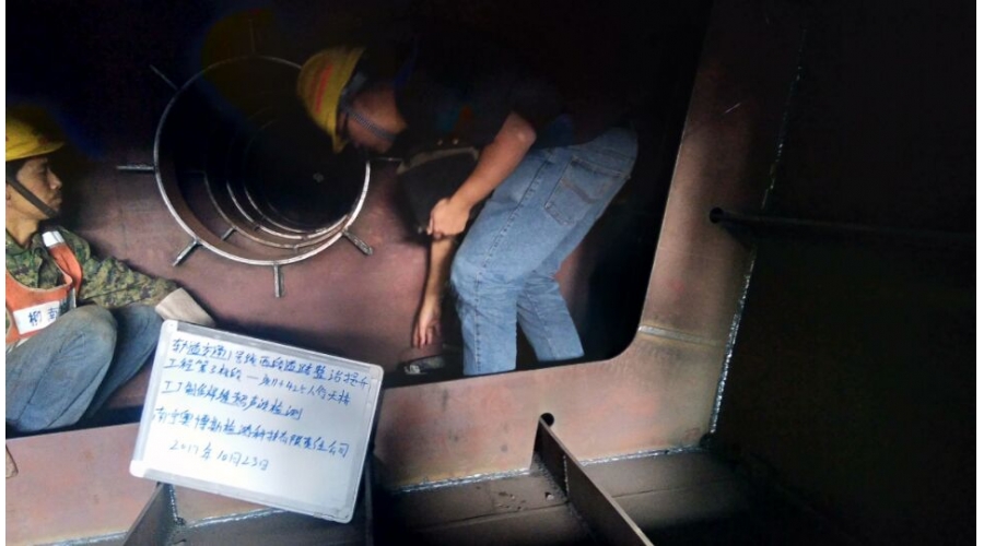 軌道交通1號(hào)線(xiàn)西段道路整治提升工程—人行天橋工廠(chǎng)制作焊縫超聲波檢測(cè)